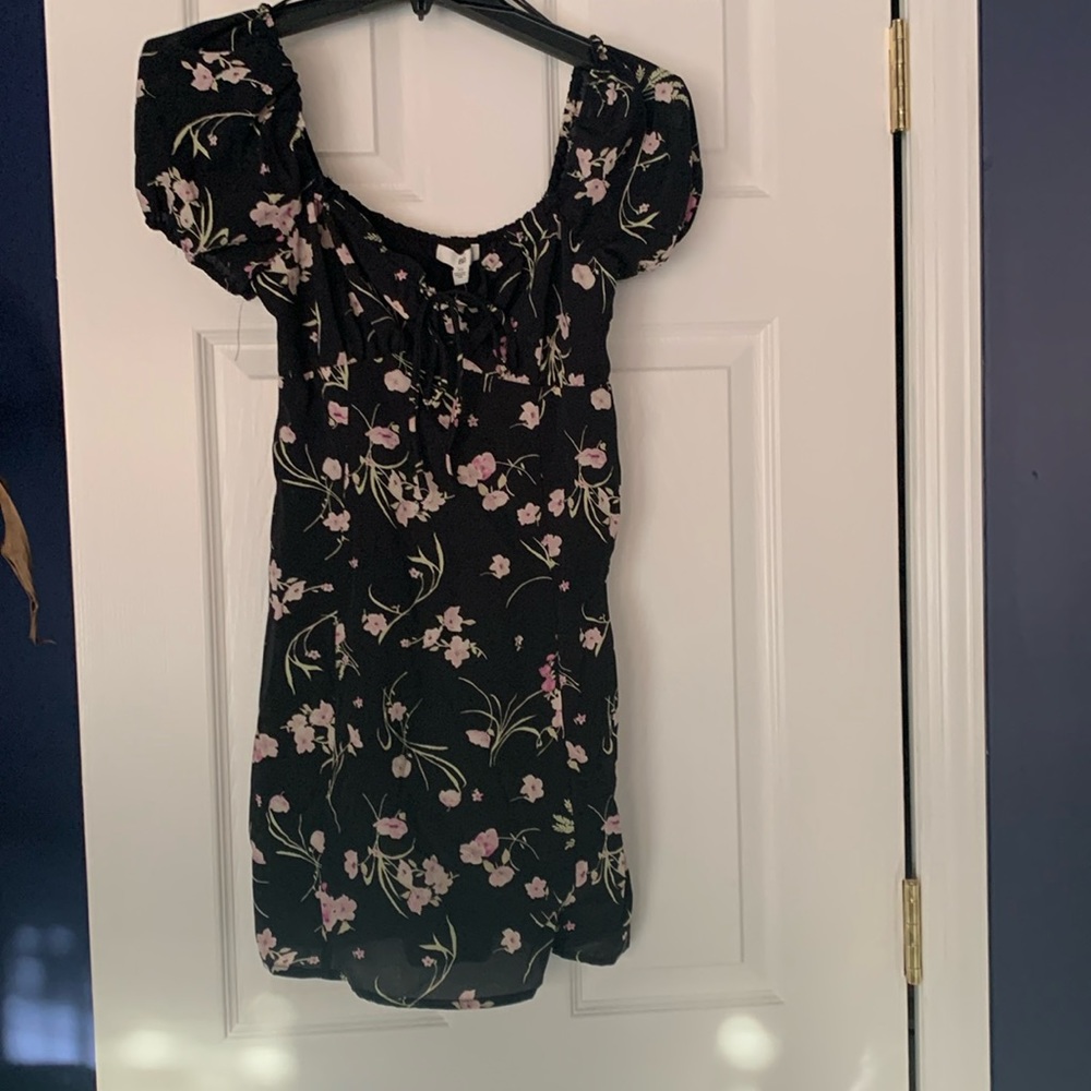 Bp XS black floral dress